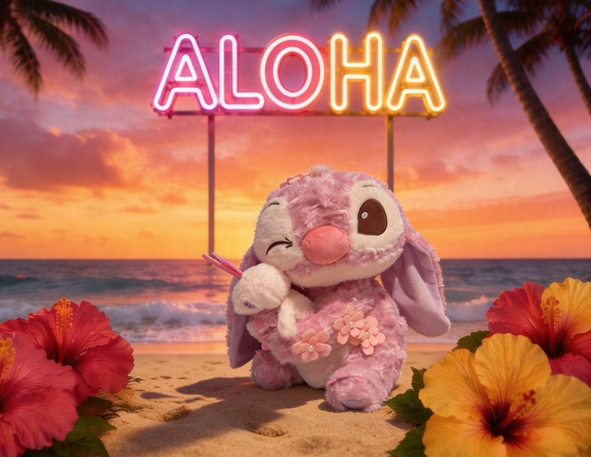 Peluche Aloha Rosa